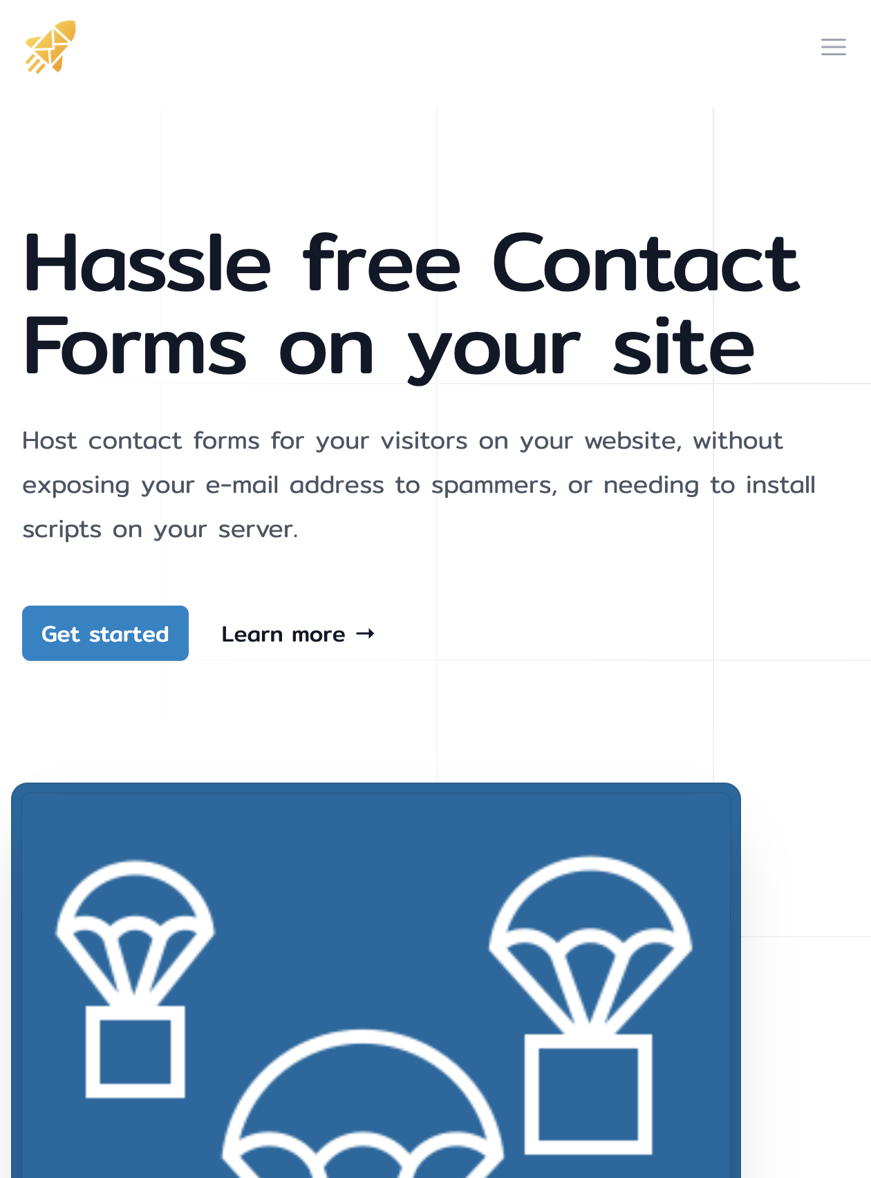 Screenshot of the Un-static Forms website